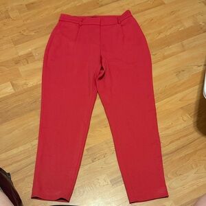 RW&CO. Red High-Rise Tapered Ankle Pants